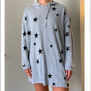 Grey and black star sweatshirt/sweatshirt dress